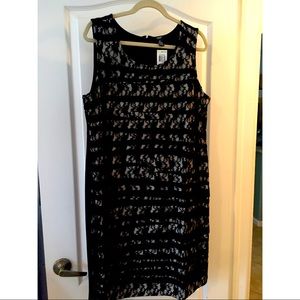 Alfani NWT Black Lace with beige lining Dress 18W